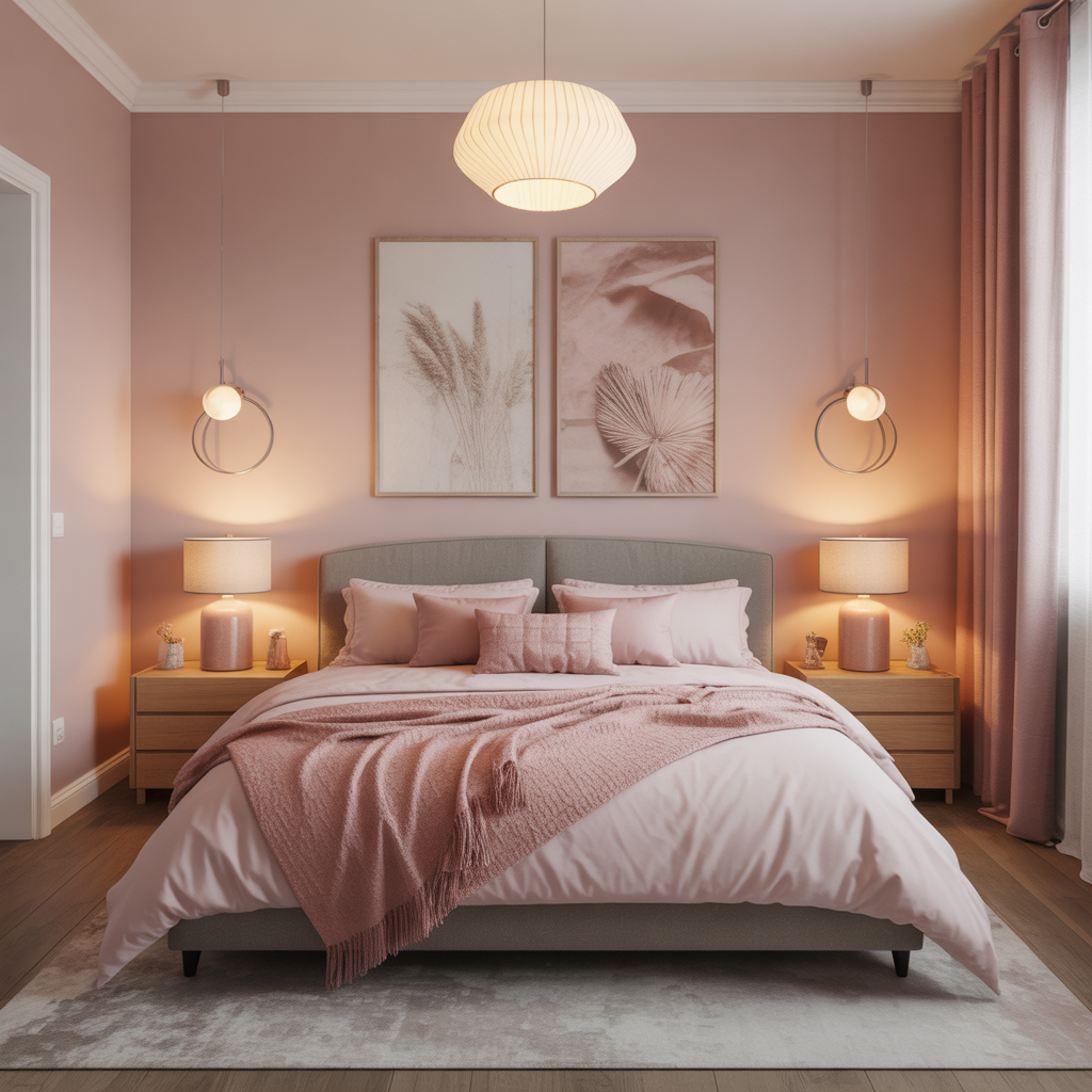 Blush Pink and Gray: Romantic and Cozy
