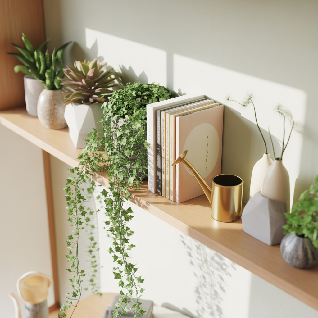 Bring Life to Your Shelves With Plants and Greenery