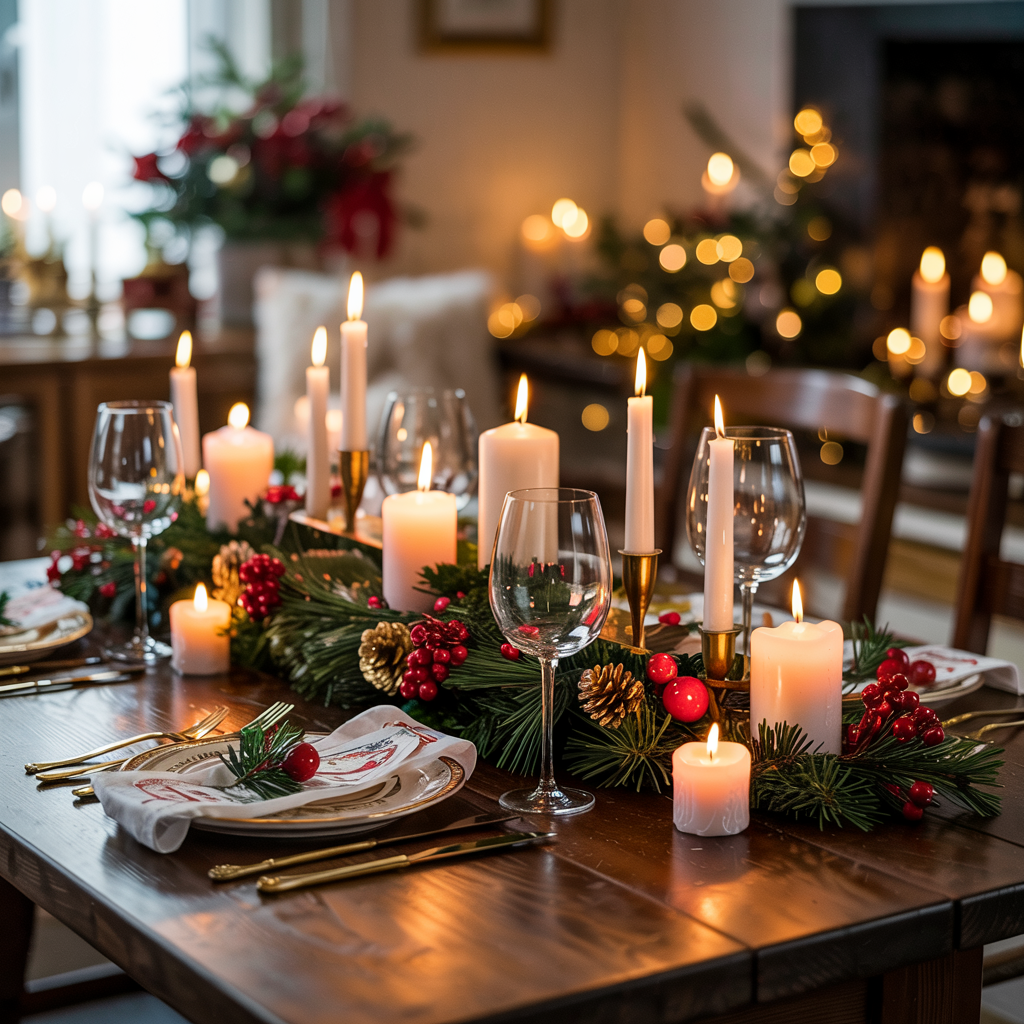 Candlelit and Cozy Christmas Dinner Table Ideas