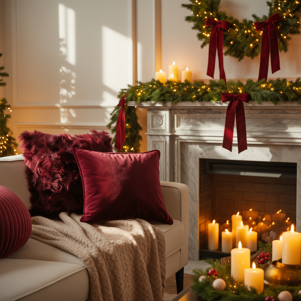 Cozy Luxe with Burgundy & Velvet Accents