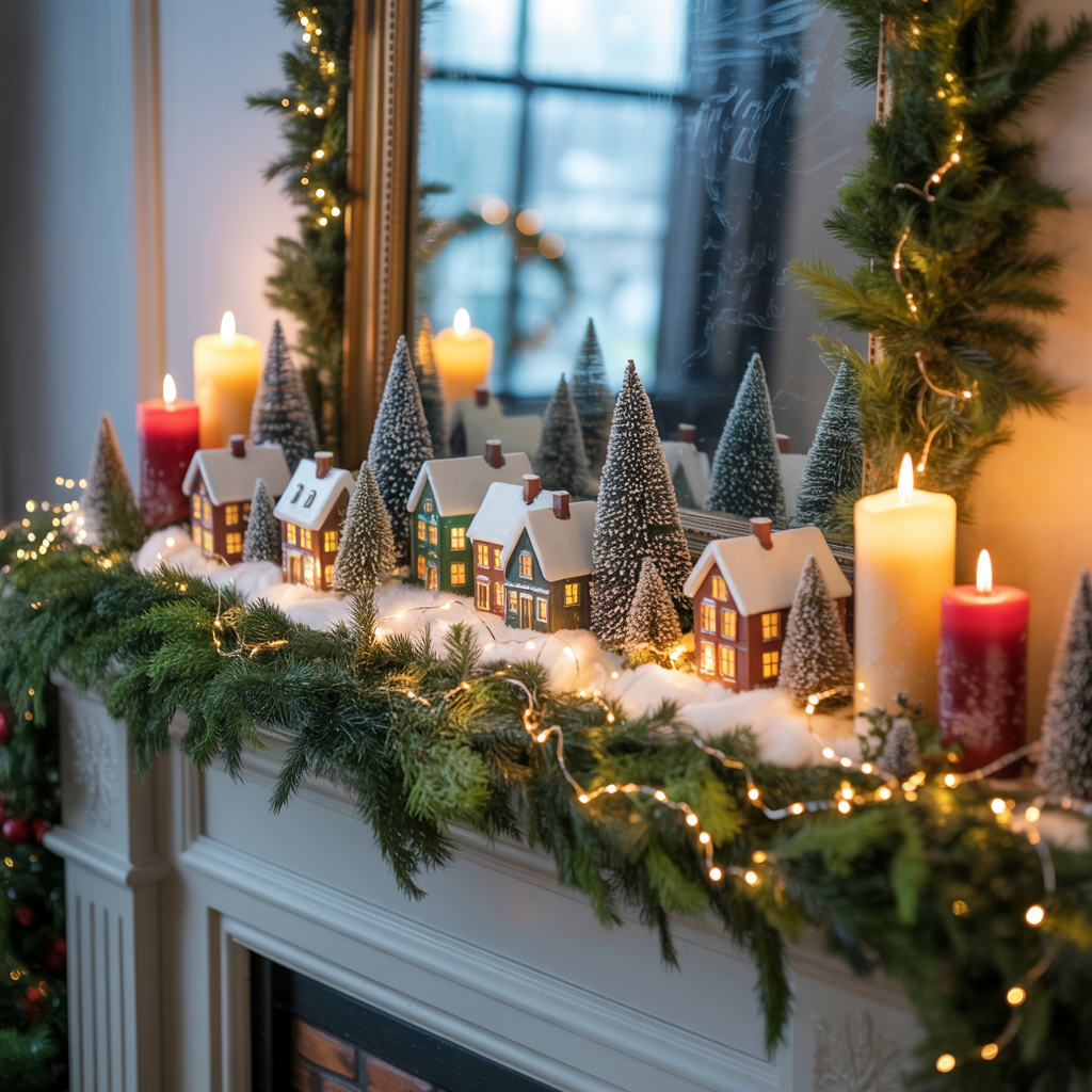 Cozy Mantel Christmas Village Displays