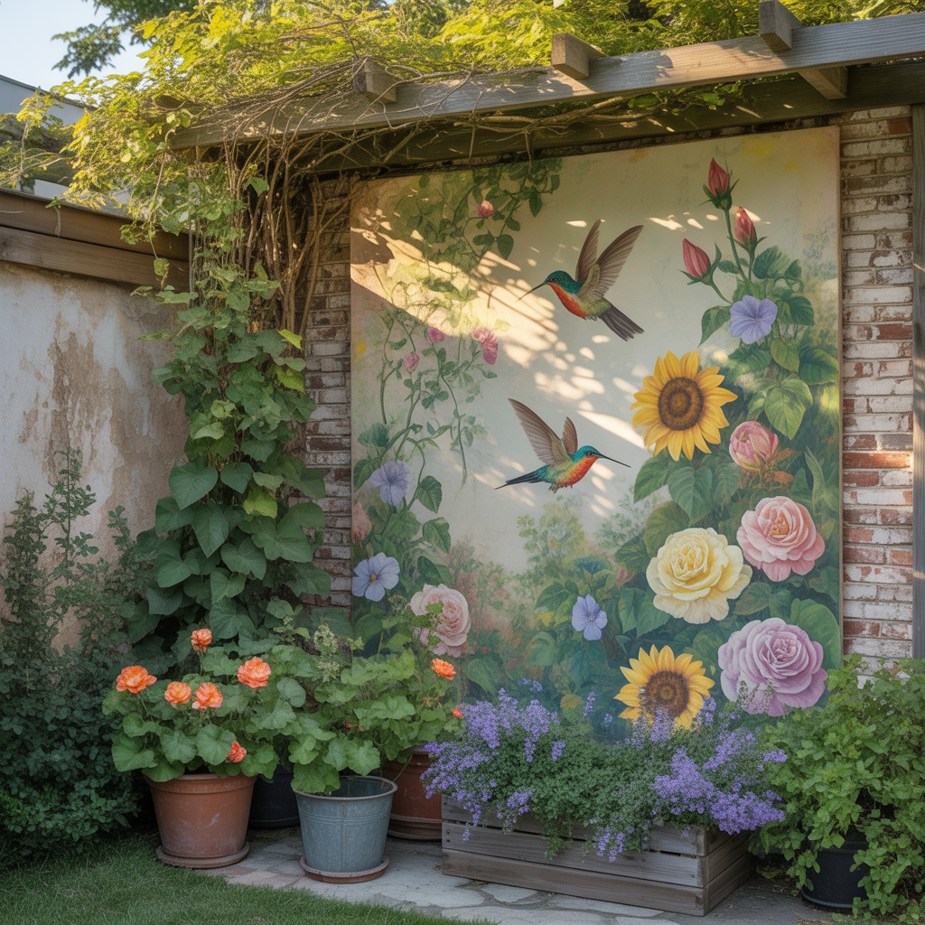 Integrating Murals with Plants and Natural Elements