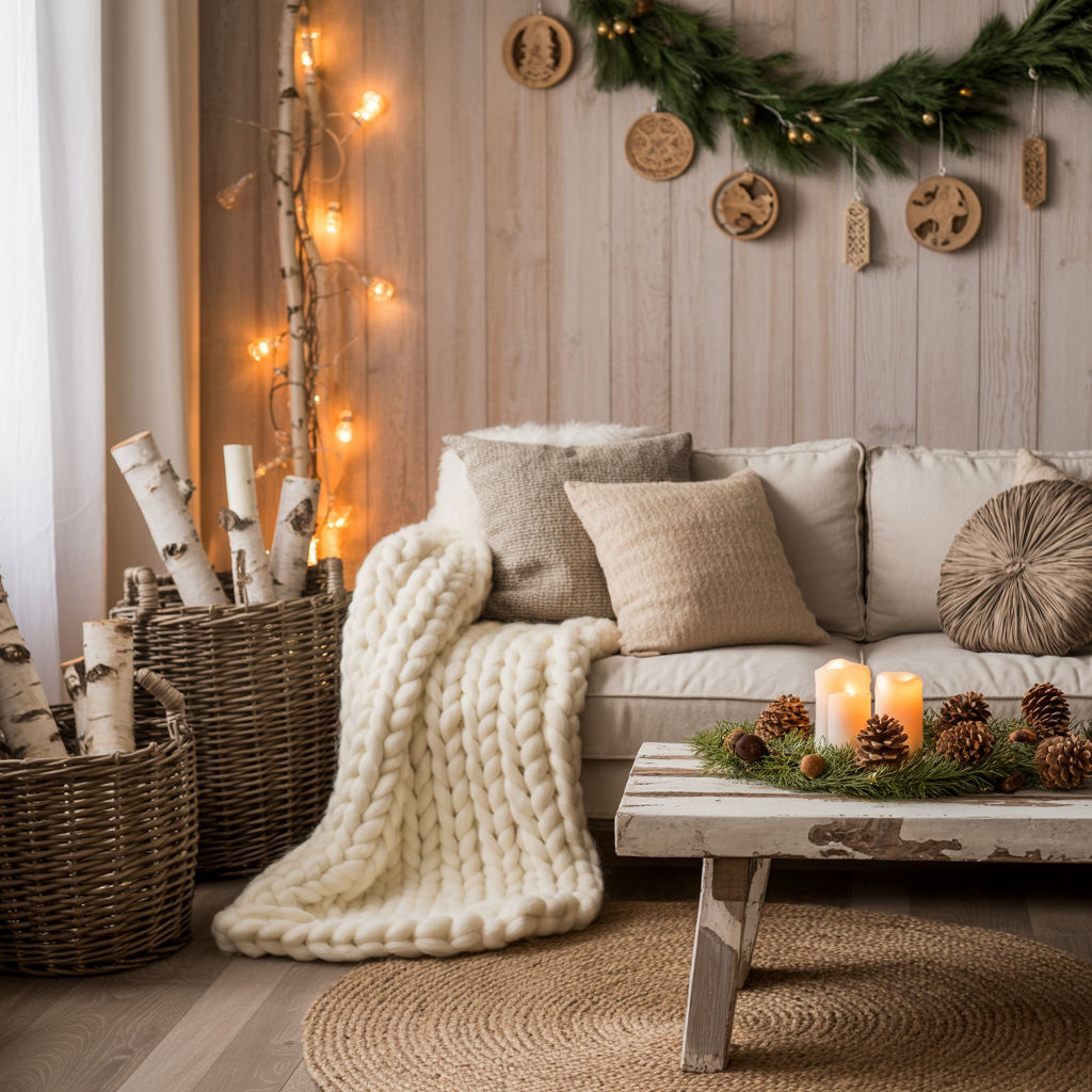 Layer Natural Materials for a Cozy Nordic Feel