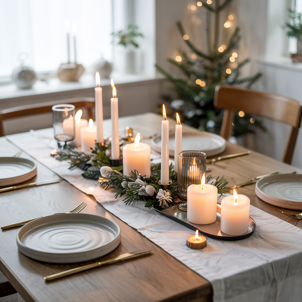 Modern Minimalist Christmas Table Decor