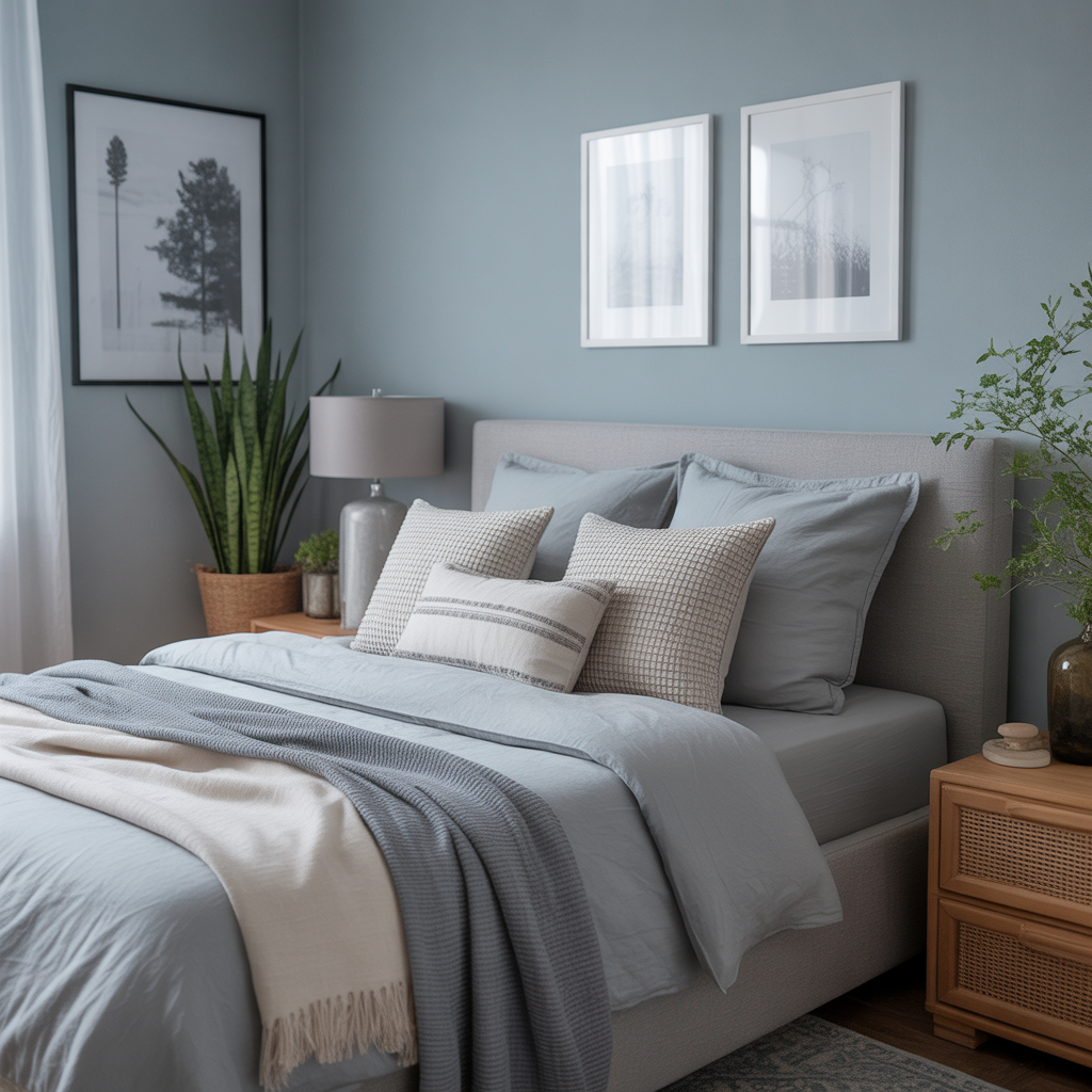 Muted Blue and Gray: Calm and Relaxed Vibe