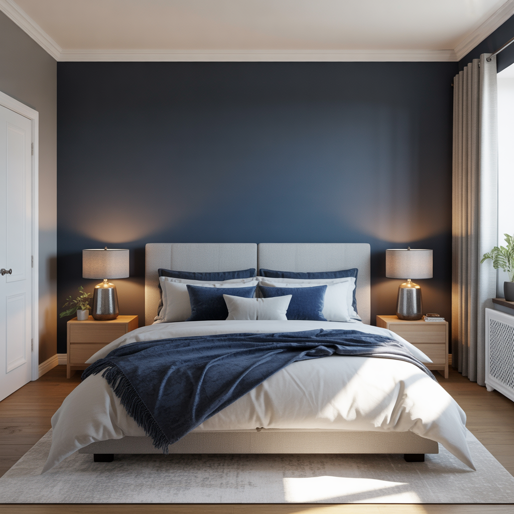 Navy and Soft White: Bold Yet Peaceful