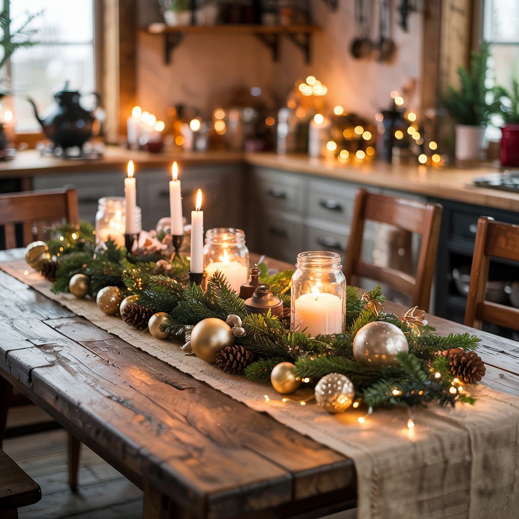 Rustic and Farmhouse Christmas Table Decor Ideas
