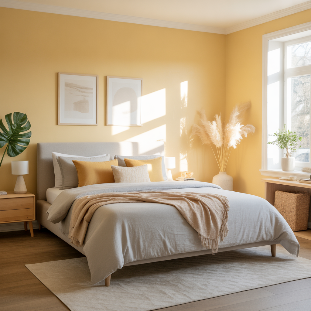 Soft Yellow and Light Gray: Sunny and Relaxed Mood