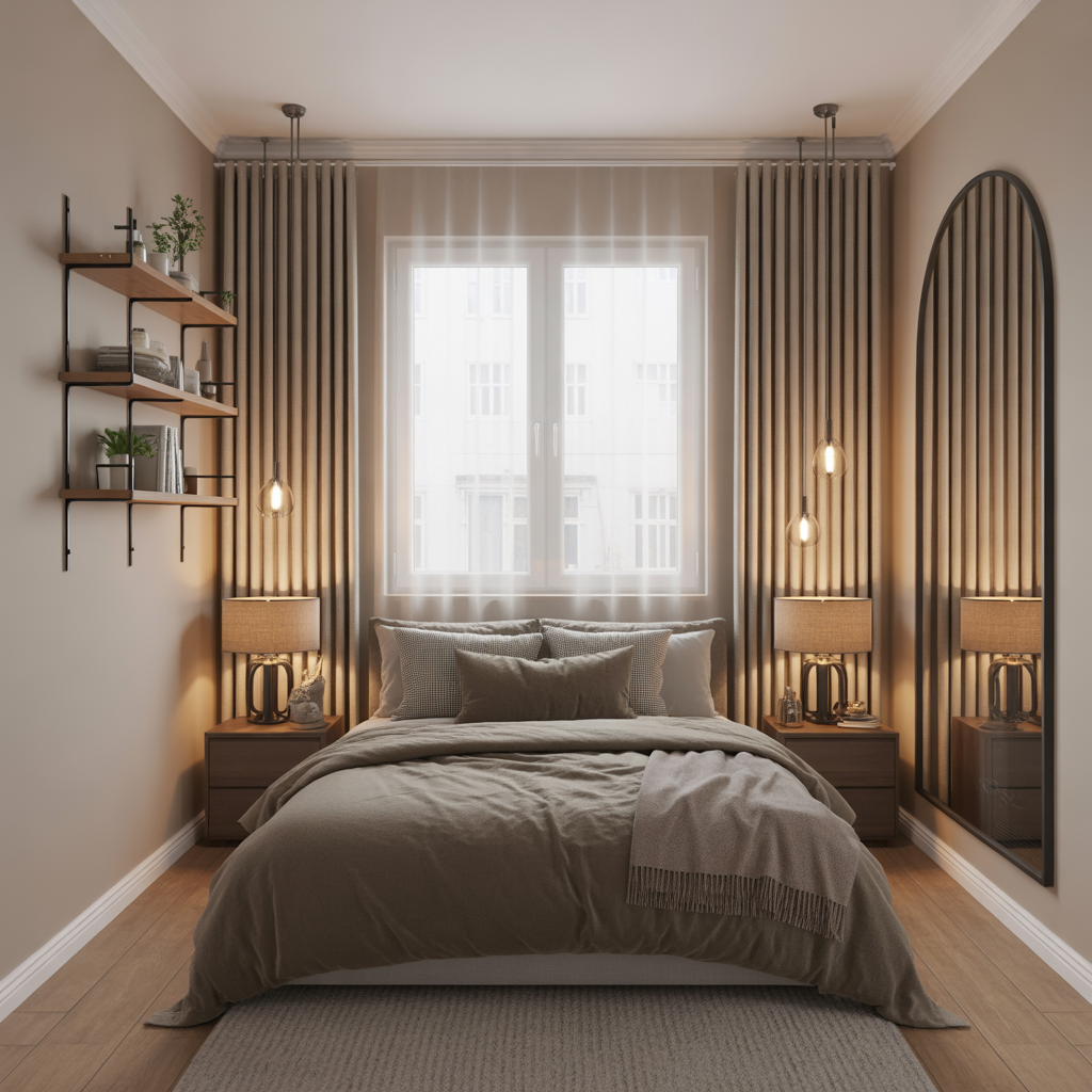 Use Curtains and Vertical Elements to Make the Room Look Bigger