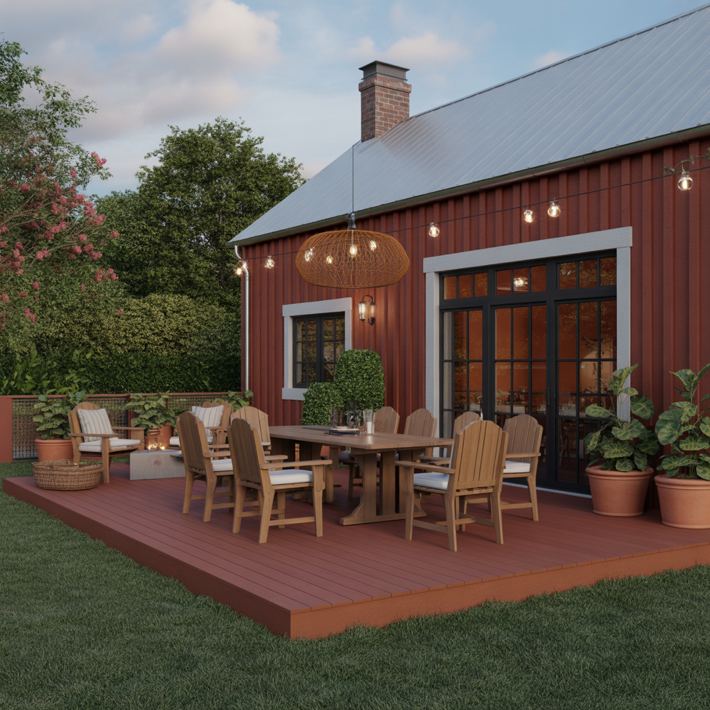 Warm Red and Rustic Deck Paint Colors for Cozy Outdoor Living