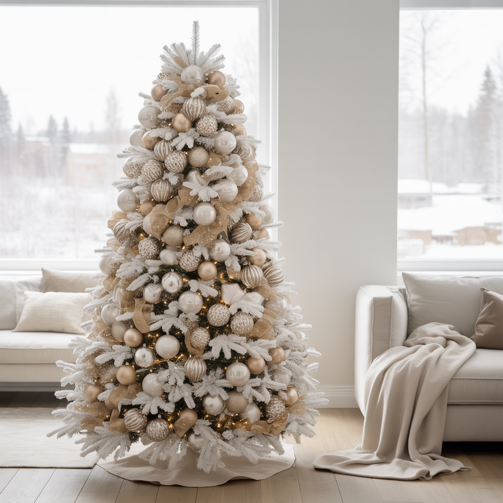 White, Silver, and Metallic Christmas Tree Ideas for a Winter Look