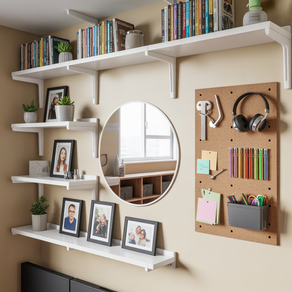 Wall and Vertical Storage Ideas for Dorm Rooms