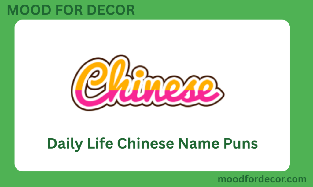 Daily Life Chinese Name Puns