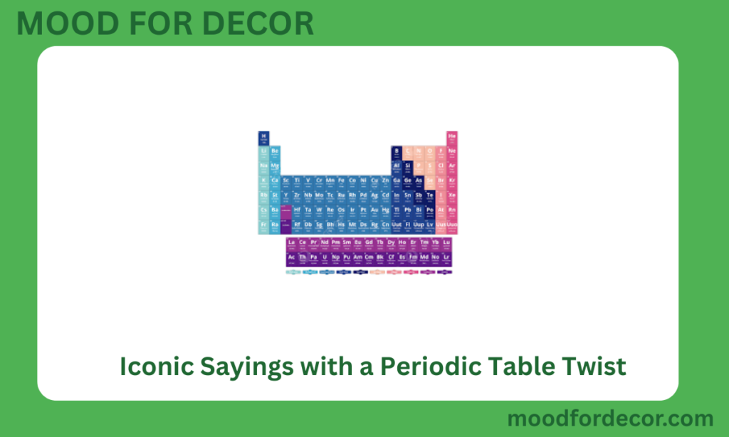 Iconic Sayings with a Periodic Table Twist